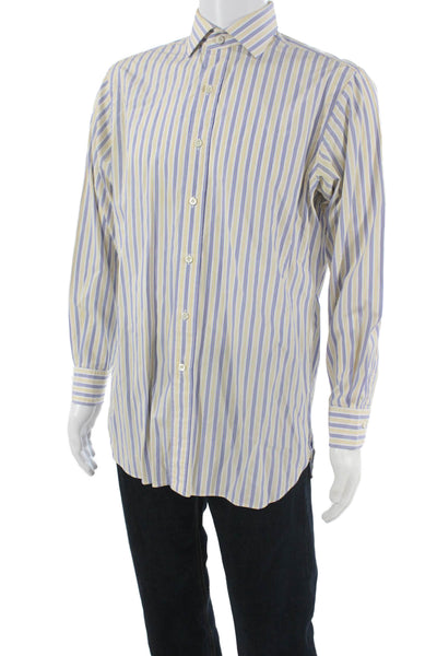 Polo Ralph Lauren Mens Striped Collared Button-Down Shirt Multicolor Size 33
