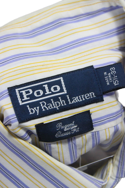 Polo Ralph Lauren Mens Striped Collared Button-Down Shirt Multicolor Size 33