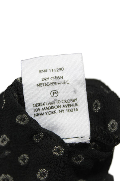 Derek Lam 10 Crosby Women Blouse Black Polka Dot V-Neck Long Sleeve Size 4