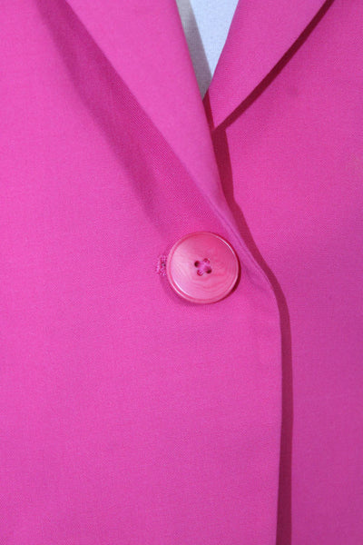 QL2 Women Pink Wool Blazer 3/4 Sleeve Buttoned Size 46