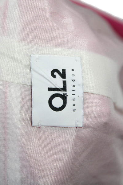 QL2 Women Pink Wool Blazer 3/4 Sleeve Buttoned Size 46