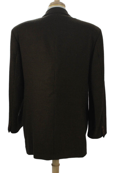 Boss Hugo Boss Mens Wool Brown Polka Dot Button Blazer Size 46
