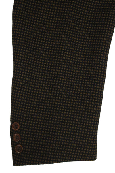 Boss Hugo Boss Mens Wool Brown Polka Dot Button Blazer Size 46