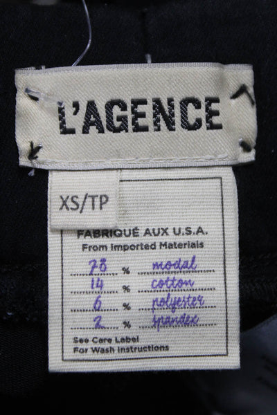 L Agence Womens Black Modal Ankle Leggings Size XS