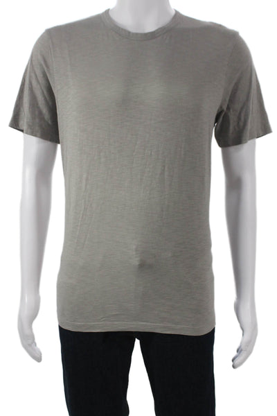 Theory Mens T-Shirt Gray Cotton Crew Neck Short Sleeve Size M