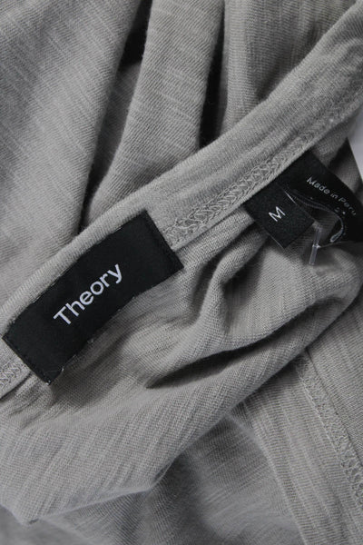 Theory Mens T-Shirt Gray Cotton Crew Neck Short Sleeve Size M