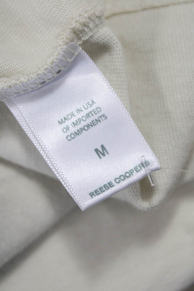 Reese Cooper Unisex T-Shirt Beige Cotton Graphic Crew Short Sleeve Size M