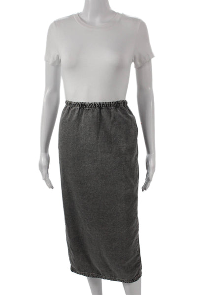 American Vintage Women Straight Pencil Cotton Long Skirt Gray Size XS