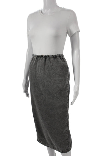American Vintage Women Straight Pencil Cotton Long Skirt Gray Size XS
