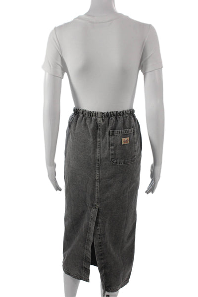 American Vintage Women Straight Pencil Cotton Long Skirt Gray Size XS