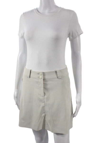 Nike Golf Womens Athletic Mini Skirt Beige Polyester Button Closure Size 2