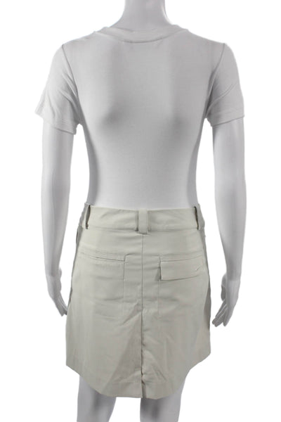 Nike Golf Womens Athletic Mini Skirt Beige Polyester Button Closure Size 2