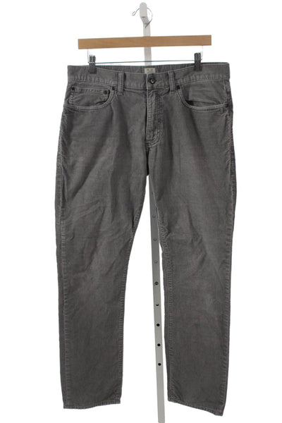 J Crew Mens Chino Pants Gray Cotton Button Closure Size 33
