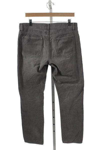 J Crew Mens Chino Pants Gray Cotton Button Closure Size 33