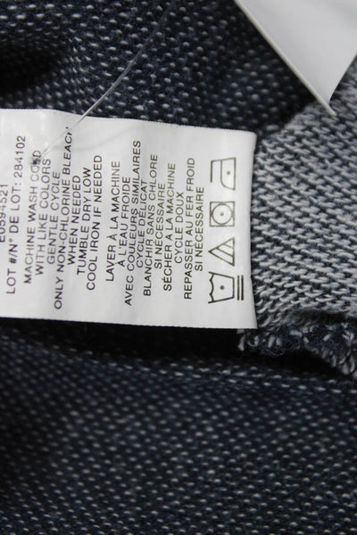 Theory Mens Henley T-Shirt Gray Cotton Long Sleeve Size L