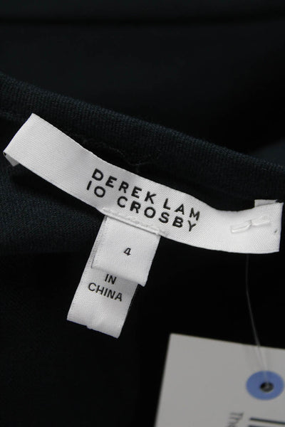 Derek Lam 10 Crosby Women Shift Dress Black Cotton Short Sleeve Size 4