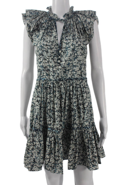 Veronica Beard Women Fit & Flare Dress Multicolor V-Neck Short Size 0