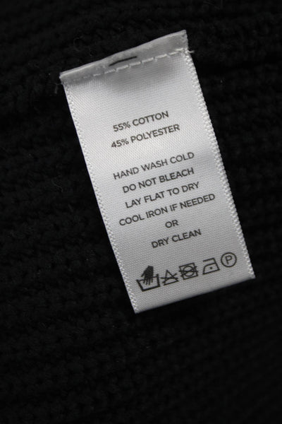 Lilla P Womens Pullover Sweater Black Cotton Long Sleeve Round Neck Size XS