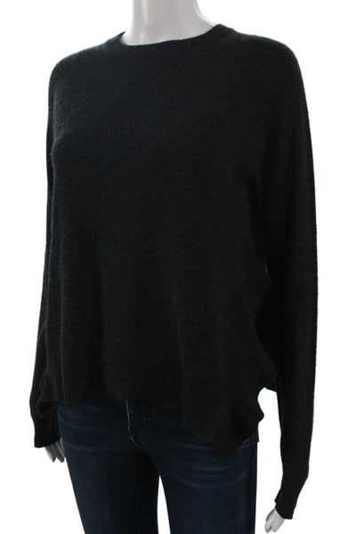 Autumn Cashmere Women Pullover Sweater Crew Neck Gray Long Sleeve Size S