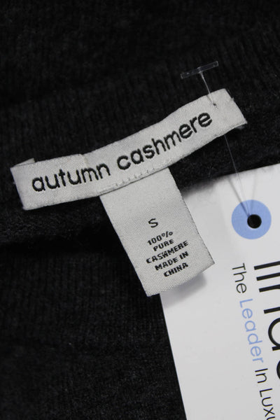 Autumn Cashmere Women Pullover Sweater Crew Neck Gray Long Sleeve Size S