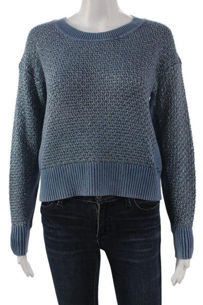Rag & Bone Womens Blue Cotton Crew Neck Pullover Sweater Size XS
