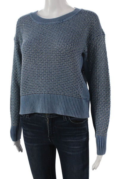 Rag & Bone Womens Blue Cotton Crew Neck Pullover Sweater Size XS