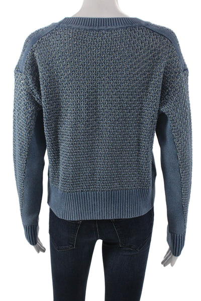 Rag & Bone Womens Blue Cotton Crew Neck Pullover Sweater Size XS