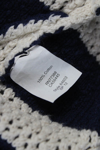 Wallace Womens Blue Striped Cotton Crewneck Longsleeve Pullover Size XS
