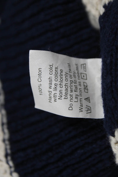 Wallace Womens Blue Striped Cotton Crewneck Longsleeve Pullover Size XS
