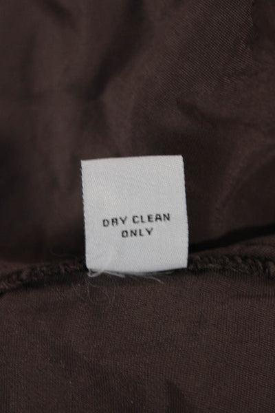 Habitat Womens Basic Button-Up Brown Collared Long Sleeve Viscose Nylon Size S
