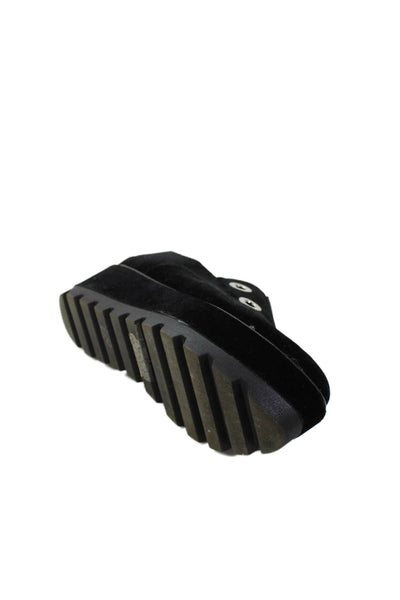 Donna Karan New York Womens Velvet Grommet Platform Shoes Black Size 6