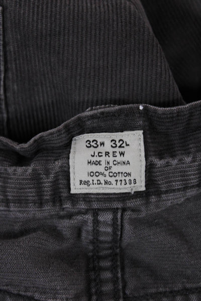 J Crew Mens Chino Pants Gray 100% Cotton Button Size 33