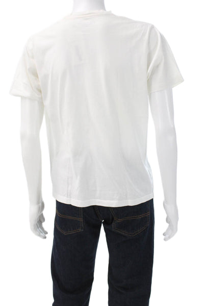Paul Smith Mens White Cotton Crew Neck Graphic Art T-Shirt Short Sleeve Size L