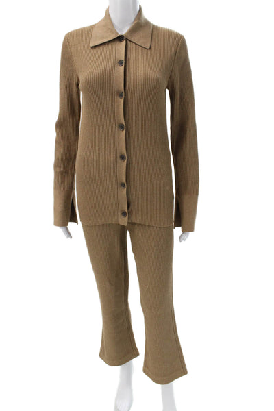 Frame Women Collared Long Sleeve Set Brown Button Size S