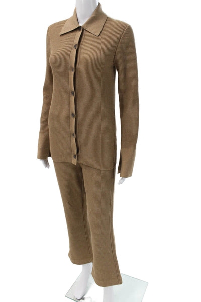 Frame Women Collared Long Sleeve Set Brown Button Size S