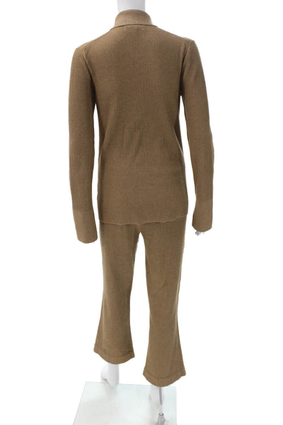 Frame Women Collared Long Sleeve Set Brown Button Size S