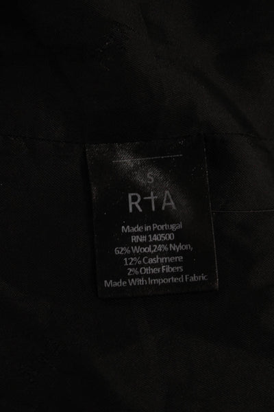 R+A Womens Overcoat Gray Animal Print Wool Cashmere Button Size S