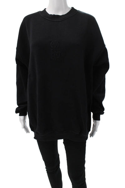 Frankie Shop Women Black Cotton Crew Neck Pullover Long Sleeve Size One Size