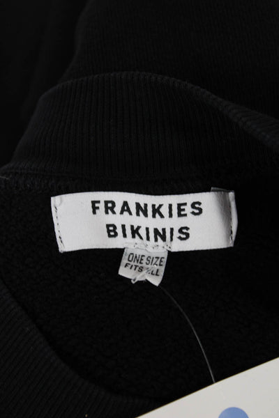 Frankie Shop Women Black Cotton Crew Neck Pullover Long Sleeve Size One Size