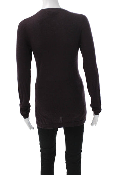Christopher Fischer Women Purple Cashmere Crewneck Pullover Size S