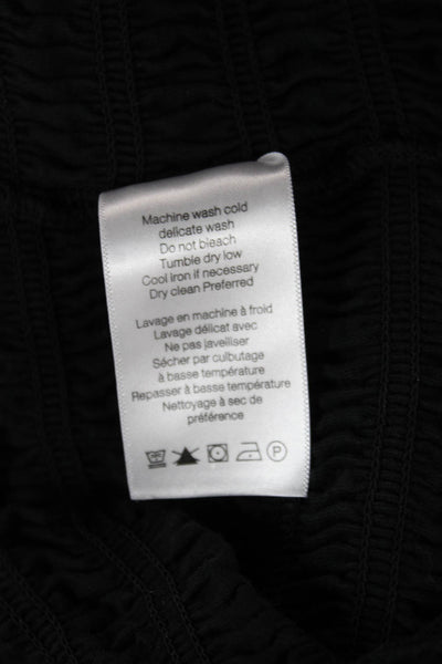 Veronica Beard Women Basic Black Cotton Round Neck Short Sleeve Blouse Size XS