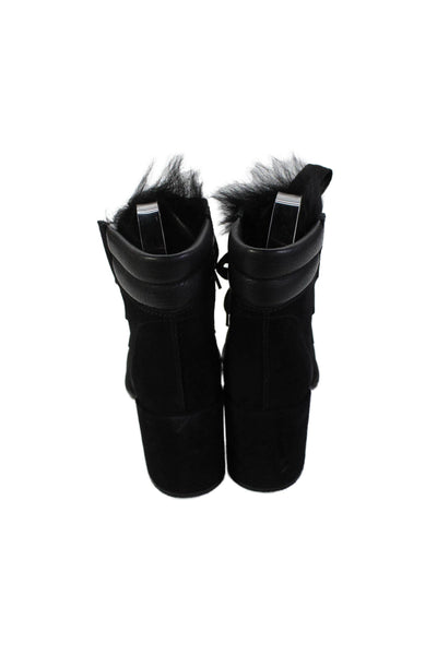 Pedro Garcia Womens Suede Lace Up Ankle Boots Heels Black Size 36.5 6.5