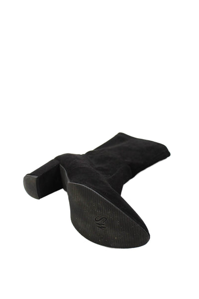 Stuart Weitzman Womens Suede Pointed Toe Pull On Ankle Boots Black Size 38 8