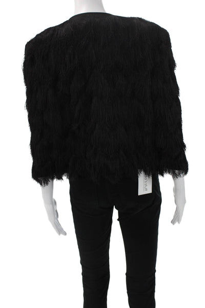 BCBG Max Azria Women Black Basic Jacket 3/4 Sleeve Polyester Size XL