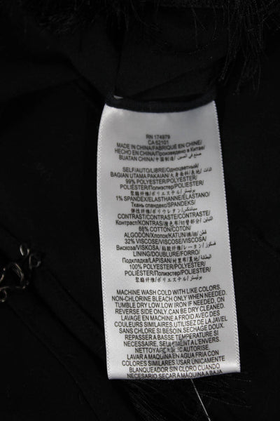 BCBG Max Azria Women Black Basic Jacket 3/4 Sleeve Polyester Size XL