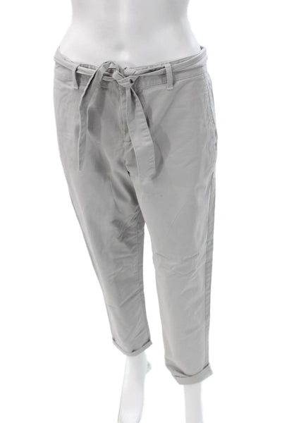 Banana Republic Womens Gray Chino Pants Tie Waist Size 2