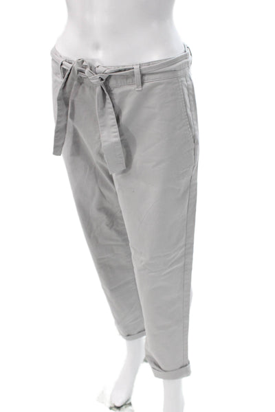 Banana Republic Womens Gray Chino Pants Tie Waist Size 2