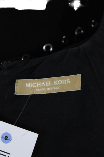 Michael Kors Women Sheath Dress Black Wool Short Sleeve Size 4