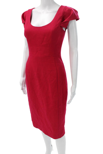 Black Halo Womens Sheath Dress Pink Short Scoop Neck Short Sleeve Size 2