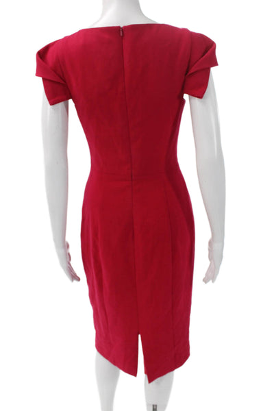 Black Halo Womens Sheath Dress Pink Short Scoop Neck Short Sleeve Size 2